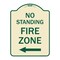Signmission No Standing Fire Zone W/ Left Arrow Heavy-Gauge Aluminum Sign, 24" x 18", TG-1824-23586 A-DES-TG-1824-23586 - alternate 1